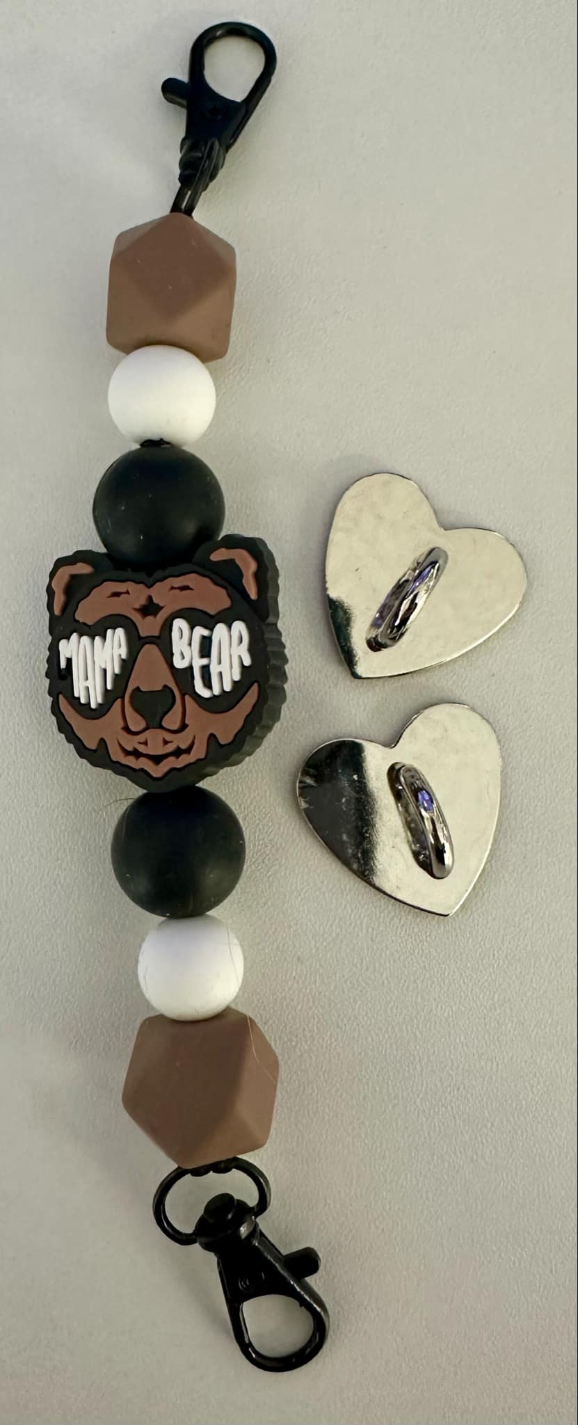 "Mama Bear" Silicone Beaded Phone Strap