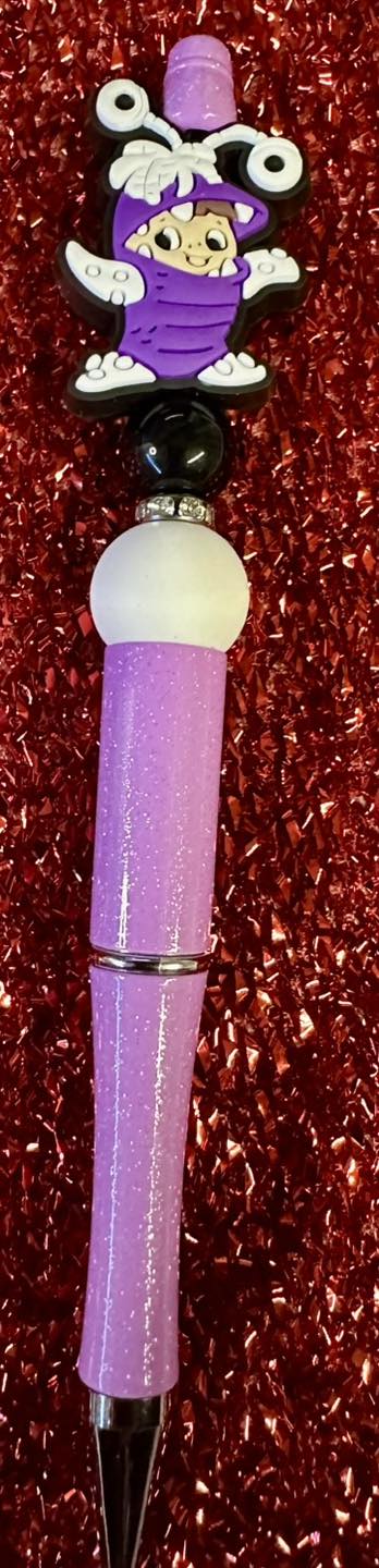 "Boo Monster" Silicone Beaded Pen