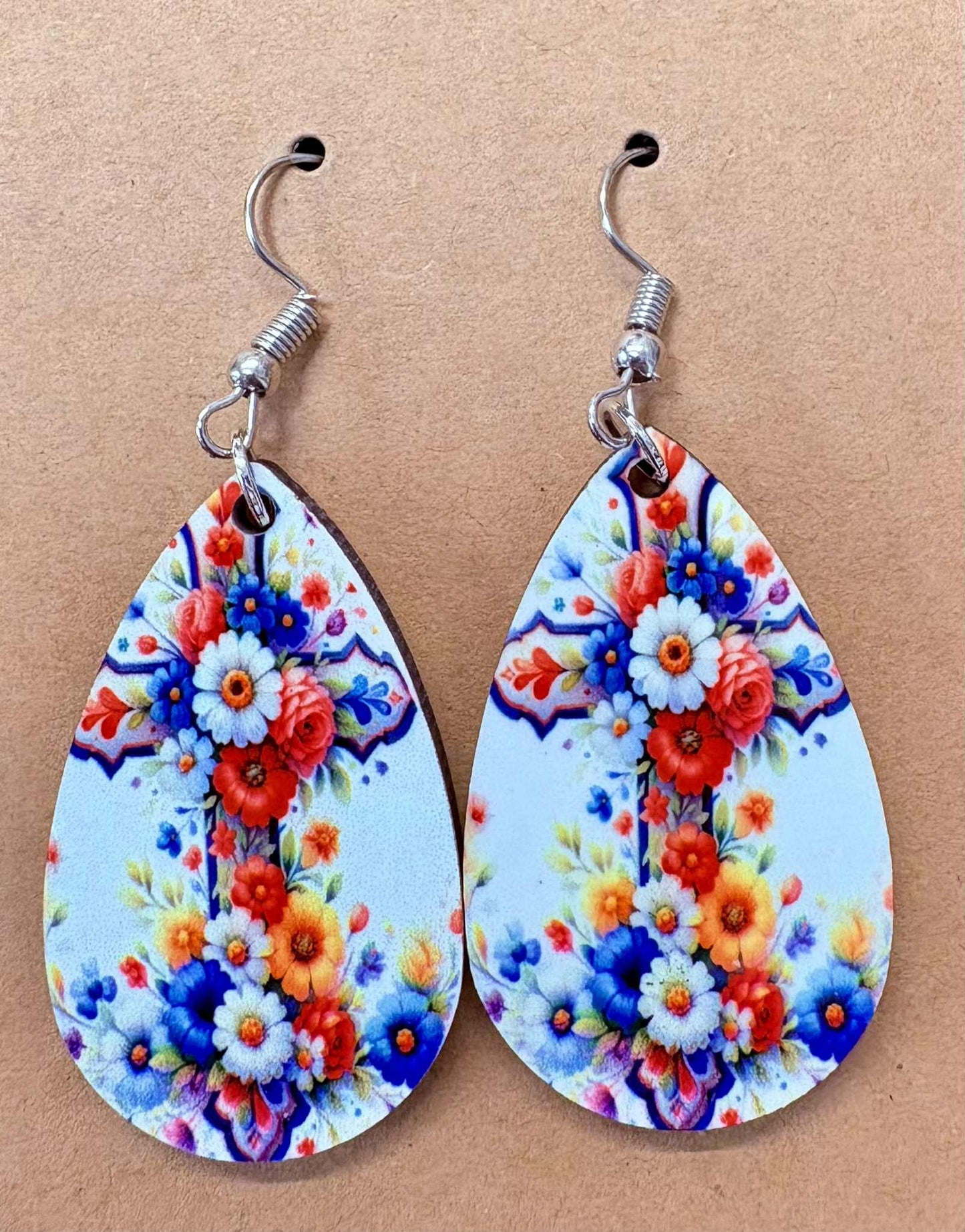 Floral Cross Earring