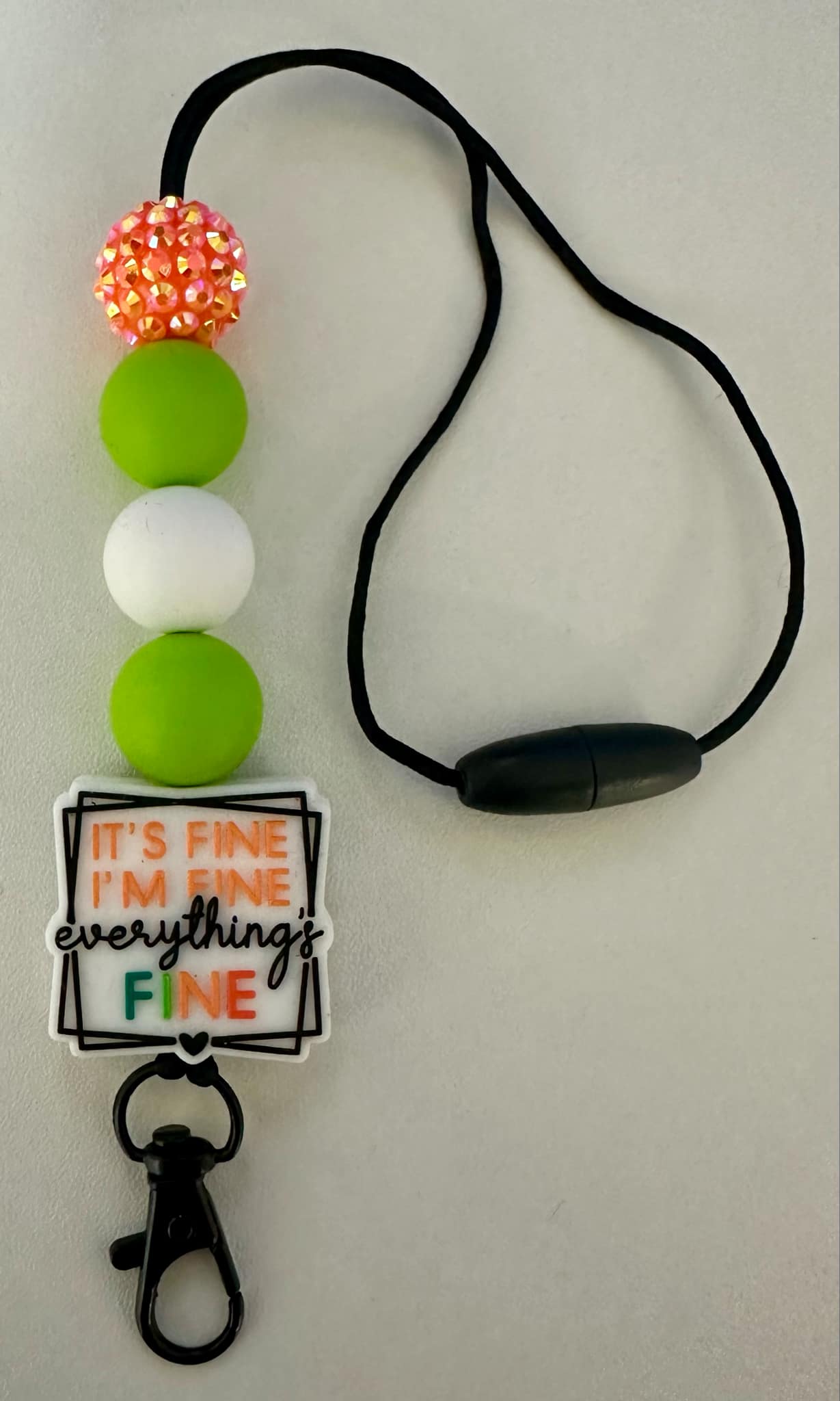 "I'm Fine" Reusable Rearview Car Freshie Hanger