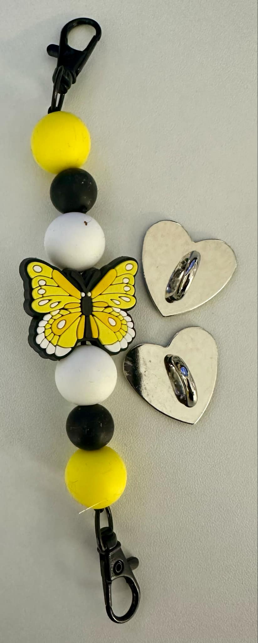 "Yellow Butterfly" Silicone Beaded Phone Strap