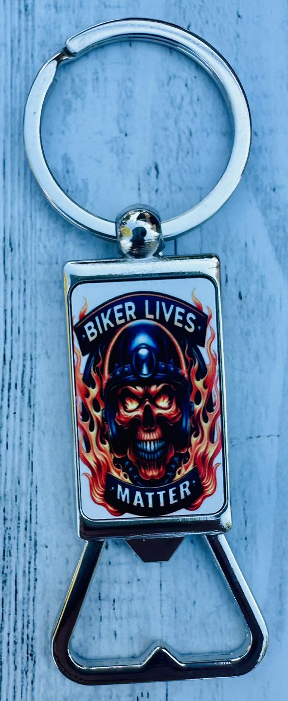 Biker Life Bottle Opener Keychain