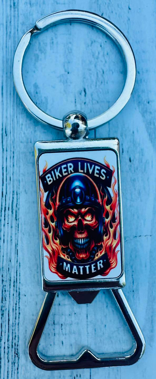 Biker Life Bottle Opener Keychain