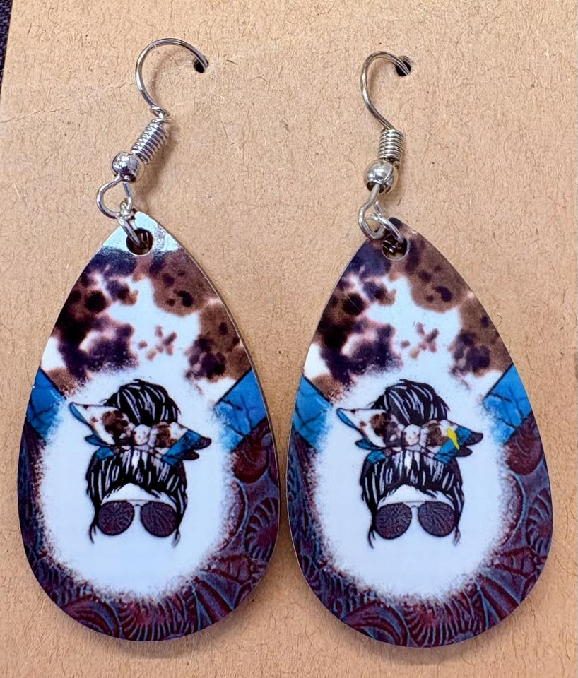 Cow Hide Earrings