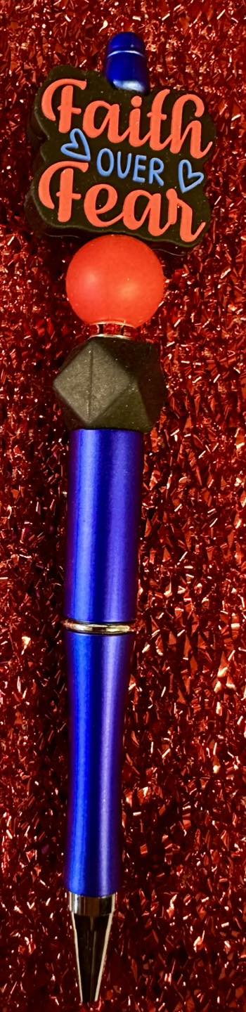 "Faith over Fear" Silicone Beaded Pen