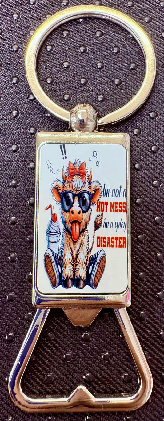Hot Mess Keychain Bottle Opener