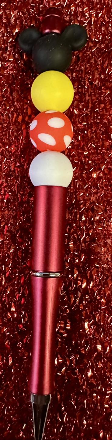 "Mouse Head" Silicone Beaded Pen