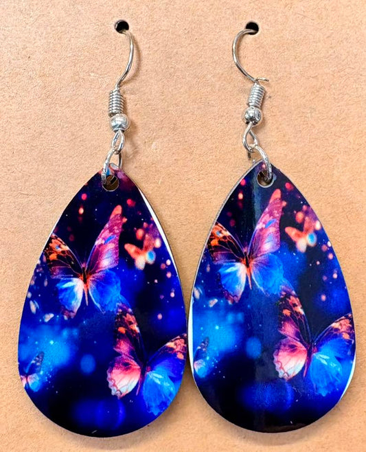 Neon Butterfly Earrings