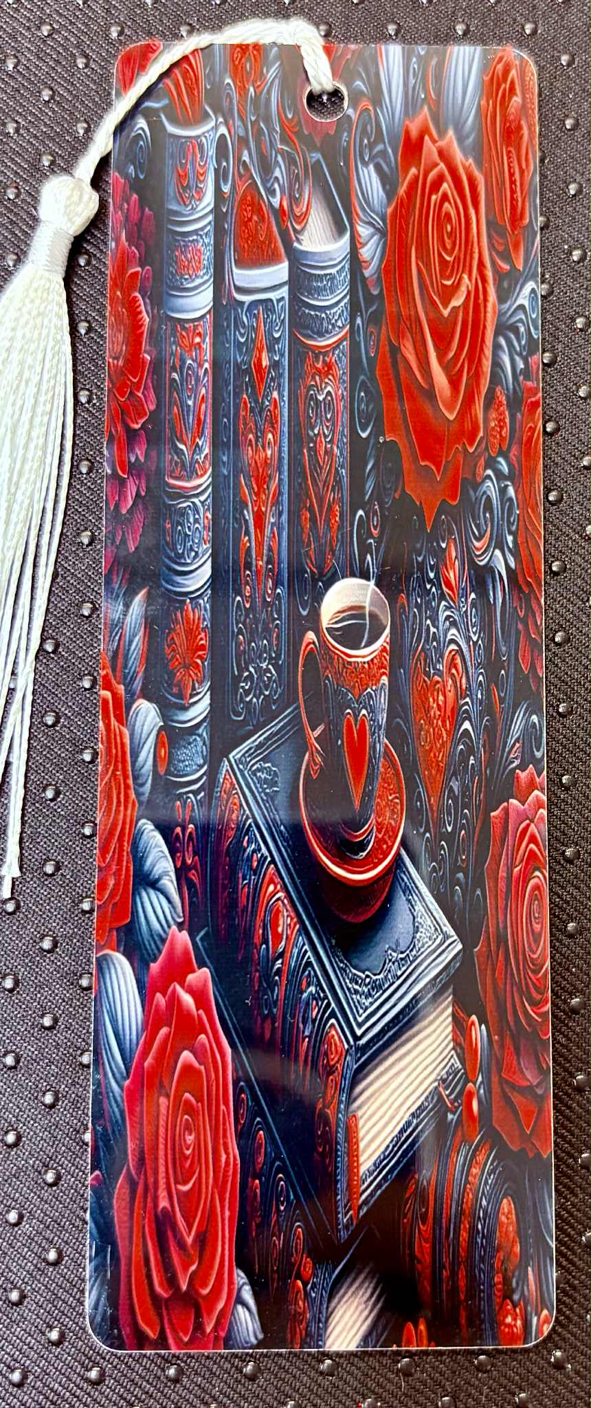 Red Rose Metal Bookmark