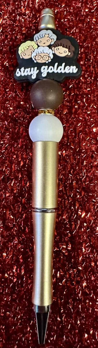 "Stay Golden" Silicone Beaded Pen