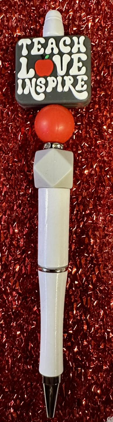 "Teach" Silicone Beaded Pen